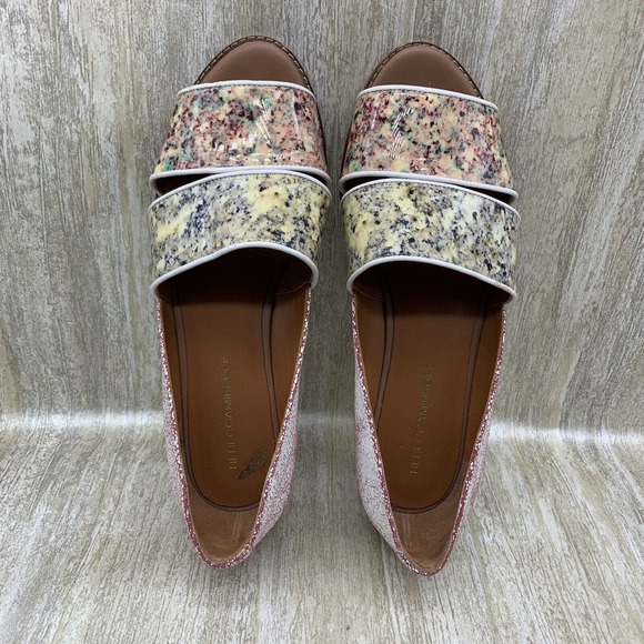 Rebecca Minkoff Sadie Slip on Open Toe Marble Flat‎ Shoes Womens 9M - Picture 7 of 9